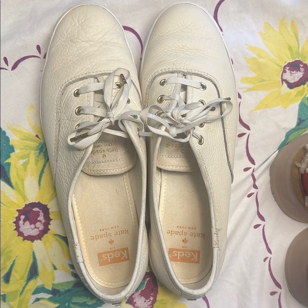 Keds Cream Leather Kate ♠️ Spade Sneakers